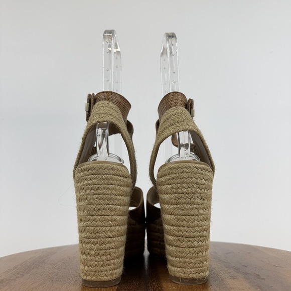 New Womens Sam Edelman Vada Tan Strappy Woven Espadrille Wedge Sandals Size 9 M - Picture 6 of 8